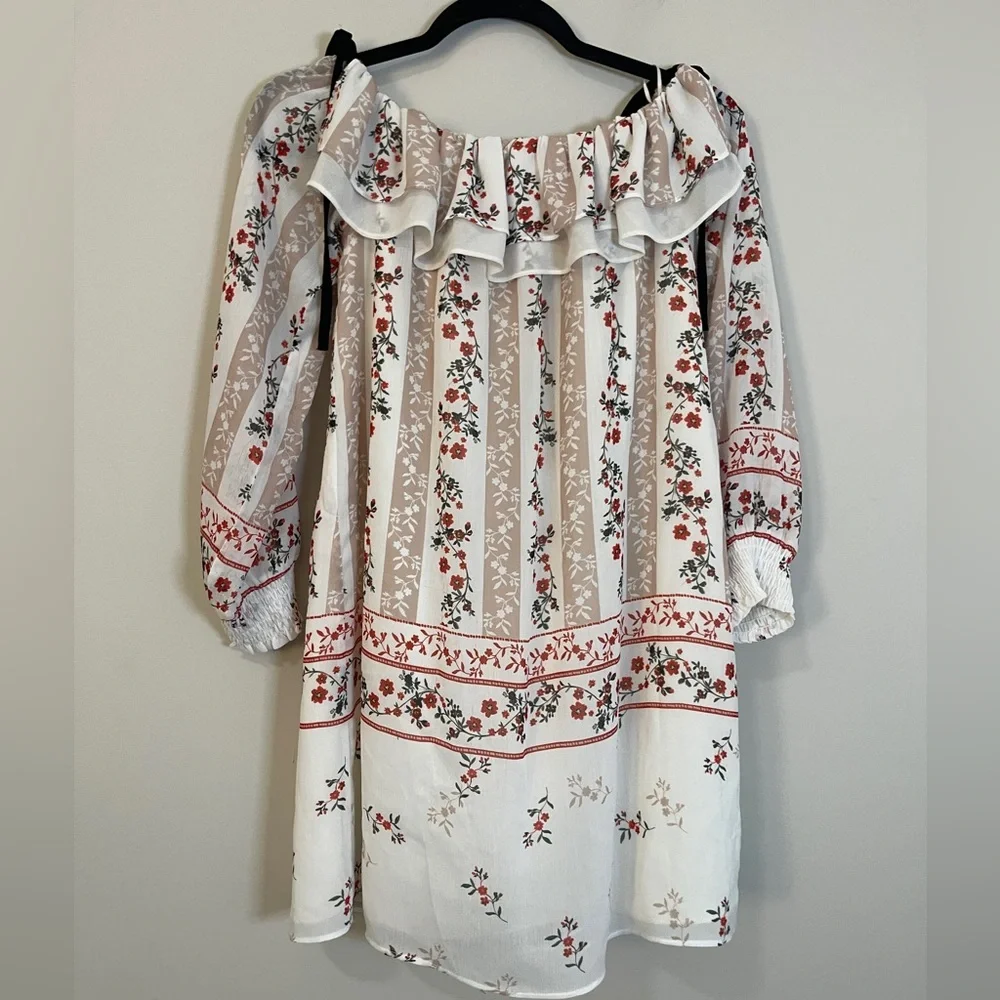 Endless Rose Tunic Blouse Size Small Multicolored Floral Peasant Prairie Cottage - Picture 3 of 13